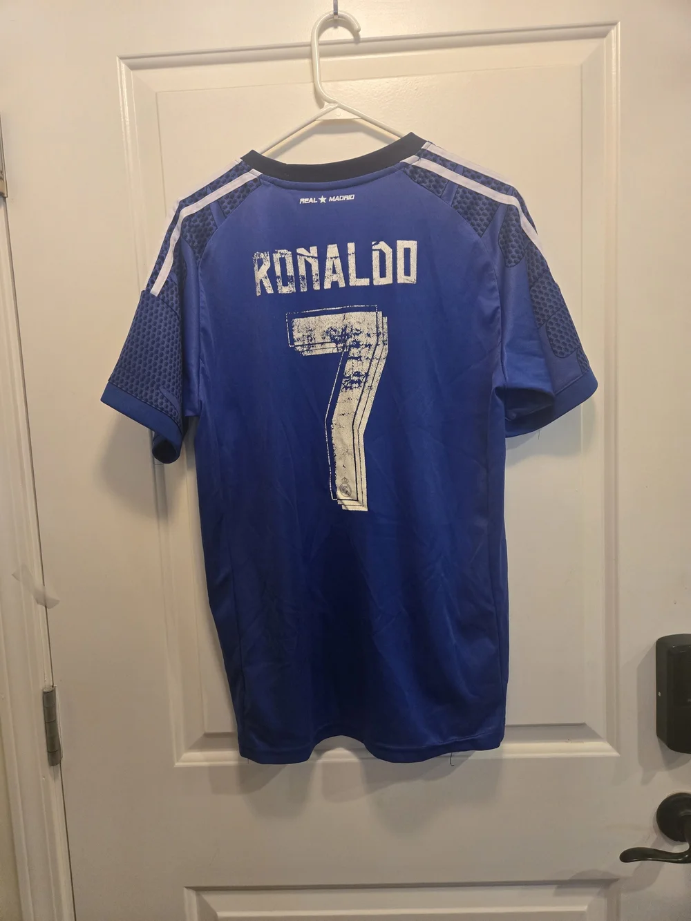 Real Madrid Ronaldo #7 Blue adidas Fly Emirates Soccer Jersey